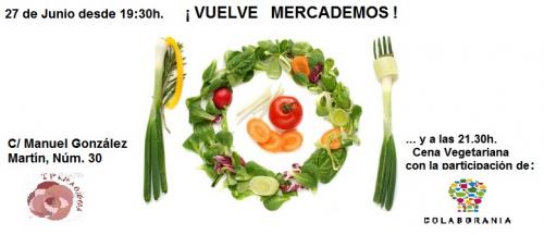 MercaDemos - Viernes 27 de Junio a las 19:30  en Segundo Paradigma, Alcaravaneras.  + Cena Vegetariana a las 21.30h.