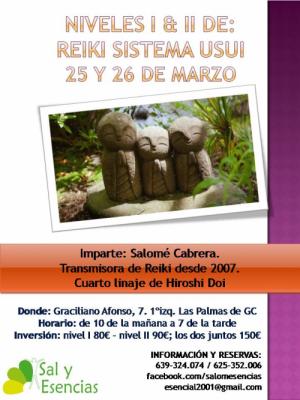 Curso: Reiki I y II, una tercera parte sufragable en demos