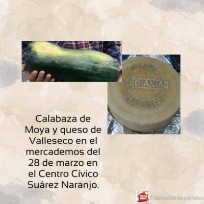 Calabaza y queso en el mercademos del Centro Cívico Suárez Naranjo. 